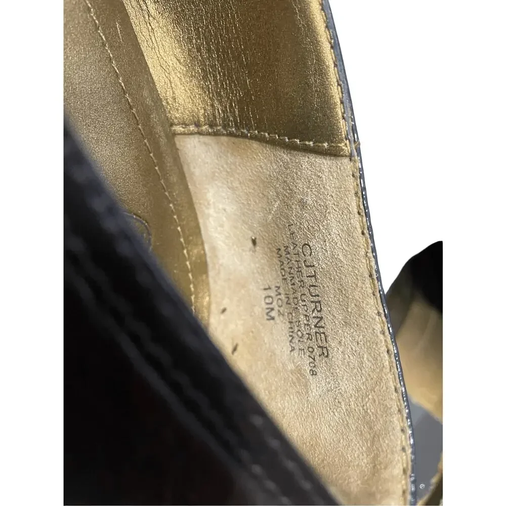 Circa Joan & David Size 10 Shoes Brown Leather Wedge Modest Casual Heels